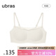 ubras新品舒服蕾無尺碼低領(lǐng)布丁杯背勾性感蕾絲防竄文胸女士內(nèi)衣燕麥奶