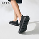 他她（TATA）一腳蹬布鞋男鞋透氣懶人軟底爸爸鞋2025夏季新款VMR01BM5 黑色 40