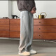 佐尚鳥(niǎo)休閑褲子男春夏季薄款寬松運動(dòng)棉褲學(xué)生運動(dòng)闊腿直筒長(cháng)衛男褲 麻灰 L 建議110-140斤左右