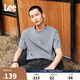Lee25春夏新品舒適版漸變印花Logo男女同款短袖T恤潮 石灰色 L 