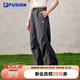 FILAFUSION斐樂(lè)潮牌梭織長(zhǎng)褲女2025夏季時(shí)尚休閑寬松運(yùn)動(dòng)褲