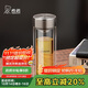希諾（HEENOOR）雙層玻璃杯男家用商務(wù)辦公泡茶杯子過濾車載水杯XN-9103 410mL