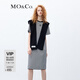MO&Co.連帽披肩MC刺繡黑白條紋連衣裙兩件套氣質(zhì)設(shè)計(jì)感裙子女摩安珂 黑白條色-第2批 XS 155