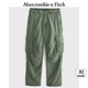 ABERCROMBIE & FITCH男裝25春夏百搭純色寬松棉質(zhì)工裝25春夏褲休閑褲長褲KI130-5055 綠色 30 /30 (175/76A)