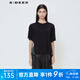 S.DEER圣迪奧女裝優(yōu)雅文藝圓領(lǐng)印花網(wǎng)紗短袖T恤S24260106 黑色/91 M 165