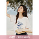 謎秀小狗編織掛飾短袖T恤女2025夏季新款設(shè)計(jì)感寬松休閑圓領(lǐng)上衣女 海鹽白 藍(lán)色小狗 S