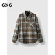 GXG男裝格子長(cháng)袖襯衫情侶潮慵懶襯衫外套25年春季新款#G25D033029 格紋 L