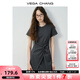 VEGA CHANG連衣裙女2025新款夏新款極簡風(fēng)不規(guī)則裙擺收腰顯瘦小個子連衣短裙 晨霧灰 M