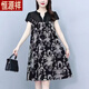 恒源祥2025夏季新款媽媽裝寬松碎花韓版肚子洋氣雪紡連衣裙遮肉拼接顯瘦 黑色 黑色【24-32款】 XL 建議【90-110斤】