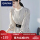 恰凡（QIAFAN）襯衫女2025年春季新款時(shí)尚洋氣小衫高級法式條紋上衣百搭收腰顯瘦 黑白條紋襯衫 S  100斤以?xún)? title=