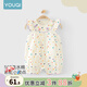 優(yōu)奇嬰兒衣服夏季薄款女寶短袖連體衣兒童A類純棉哈衣爬服公主外出服 彩虹波點(diǎn) 80cm (9-12月)