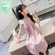 WVD國(guó)際品牌女童冰絲吊帶睡裙公主風(fēng)夏季薄款家居服女大童睡衣2023新款 豆沙色吊帶卷邊睡裙 120 cm