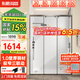 東鵬（DONGPENG）淋浴房三聯動推拉門一字形衛(wèi)生間隔斷干濕分離玻璃浴室隔斷沐浴房 槍灰0.9-0.99/2米高|極窄 升級1.0壁厚不銹鋼+2cm極窄邊框