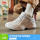 李寧云科技丨潮流跑鞋透氣網(wǎng)面復(fù)古老爹鞋舒適男鞋夏季厚底運(yùn)動(dòng)鞋 云霧白/硬幣灰-5 42