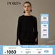 PORTS寶姿新品女裝氣質(zhì)百搭開衩袖毛衫LN9K472JXF030 黑色混色 M/L