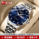 LOUGOES瑞士名牌浪Longines男士手表琴機械款正品鑲鉆夜光防水十大專用 L955-深邃藍面