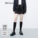 MO&Co.半身裙重工珠片疊繡派對風(fēng)高腰包臀迷你短裙內(nèi)襯短褲摩安珂 黑色-第2批 M 165