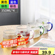 唯銘諾（WEIMINGNUO）錘紋玻璃杯家用泡茶杯耐熱加厚喝水杯帶把啤酒杯子套裝 四色350ML