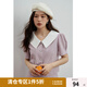 獨(dú)束大碼女裝法式復(fù)古甜美減齡時(shí)尚套裝夏微胖mm泡泡袖短裙兩件套 外套 XL