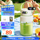 皆米（GUESMI）榨汁杯玻璃電動榨汁機(jī)果汁機(jī)攪拌杯小型噸噸杯便攜家用多功能碎冰果汁杯 GM-Z2503 清新綠 1L