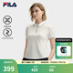 FILA 斐樂官方女子針織短袖領(lǐng)航POLO衫2025夏季新款時(shí)尚休閑涼感上衣 云白-WT L 170/88A/L
