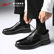 回力官方皮鞋男秋冬季英倫風(fēng)商務(wù)軟底正裝鞋子 2899 黑色 42