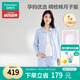 全棉時代高含棉月子服春秋季喂奶產(chǎn)后哺乳孕婦睡衣家居服套裝 藍175