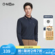 金利來【含羊毛/彈力】春夏新款長袖polo衫男磨毛保暖商務(wù)休閑上衣T恤 95藏藍(lán) XL 180/96A 推薦140-150斤
