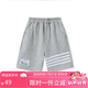 ASK JUNIOR男童褲子2025夏中大童薄款透氣條紋兒童跑步短褲 灰色  170 