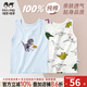 瑁恩·瑁愛（Mn·Mo）夏款男童純棉小背心無袖寶寶護(hù)肚背心打底兒童大童內(nèi)穿 瘋狂賽車(淺藍(lán)/米白) 冰川棉 110 適合身高約100cm