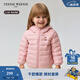Teenie Weenie Kids小熊童裝24冬季款男女寶寶熊耳連帽羽絨服 蜜桃醬小吐司（粉色） 100cm