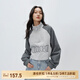 ONLY秋冬時(shí)尚休閑刺繡撞色短款長(zhǎng)袖圓領(lǐng)衛(wèi)衣女|12349S027 G41 淺花灰 M 165/84A