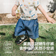 white wheat2025夏季新款兒童褲子休閑薄款百搭男女童牛仔寶寶短褲 藍色 90 cm