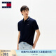 TOMMY JEANS【潮流鑲邊】25夏季男裝純棉珠地網(wǎng)眼商務(wù)翻領(lǐng)短袖T恤POLO20745 藏青色C1G L
