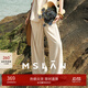 MSLAN「直腿神器」可調節抽繩休閑褲亞麻老錢(qián)風(fēng)復古松弛感闊腿褲 淺沙 M