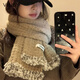viney圍巾女冬季2025新款高級感毛線(xiàn)針織保暖披肩圍脖生日禮物送女友 卡其-高端禮盒裝