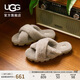 UGG春季女士舒適輕便交叉帶厚底毛毛拖鞋1107955GOA|山羊棕色 36