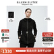 朗姿歐洲EiLEEN ELITEE法式氣質翻領設計感冬新款連帽短外套 黑色 L