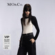 MO&Co.【高比例】美式插肩袖修身打底衫針織衫美拉德上衣女 黑色 M 165
