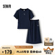 森馬（Semir）套裝女小心機短上衣高腰半身裙2025夏拼接蕾絲兩件套107425117010