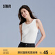 森馬（Semir）背心女短款蝴蝶結溫柔夏季2025時(shí)尚緊身繡花圓領(lǐng)上衣109325102001