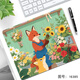 三色貓可愛(ài)插畫(huà)鼠標墊男女生小號鎖邊加厚防滑鍵盤(pán)墊小清新治愈護腕墊宿舍家用高顏值桌墊 16385狐貍花店 30厘米x25厘米x3毫米