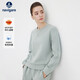 納維凱爾意大利小帆船女士純色寬松休閑圓領(lǐng)套頭衛衣2335805501綠L