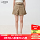 艾諾絲雅詩【商場同款】2025夏季新品新疆棉經(jīng)典A字高腰短褲休閑褲40523070 茶棕色 S