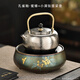 龍隱齋電陶爐家用小型臺式靜音無(wú)輻射煮茶爐陶制外殼不挑壺觸摸定時(shí)6檔帶藍牙無(wú)線(xiàn)遙控器 [孔雀釉·蜜蜂] 孔雀釉·蜜蜂+小滿(mǎn)鈦壺