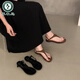 啄木鳥(niǎo)平底夾腳涼鞋女夏外穿2025新款配裙子夾趾人字拖小眾沙灘羅馬涼鞋 棕色 36