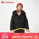 坦博爾羽絨服男女童短款可脫卸帽秋冬保暖外套25年新款5530313D 黑色160