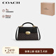 蔻馳（COACH）【品牌直供】女士ELIZA手提單肩斜挎包戴妃包PVC配皮黑棕拼