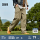 森馬（Semir）褲男冬季工裝風(fēng)抽繩寬松直筒長褲松緊腰褲子時(shí)尚 駝色50100 M