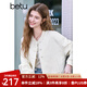 百圖betu女裝2025春季新款短外套盤扣提花國風(fēng)棒球服外套女2502T52 淺杏色 S
